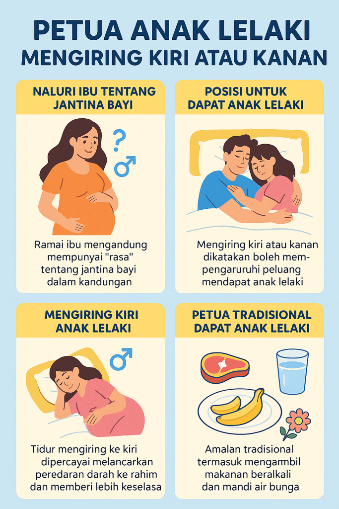 petua anak lelaki mengiring kiri atau kanan