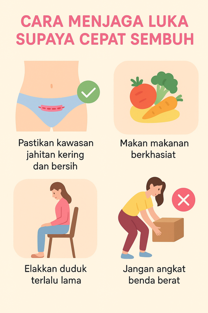 tanda luka jahitan bersalin sudah sembuh