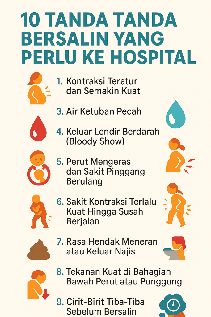 tanda tanda bersalin yang perlu ke hospital