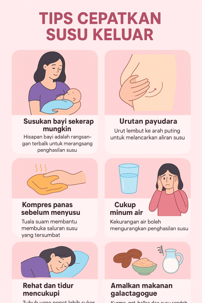 cara keluarkan susu badan kali pertama