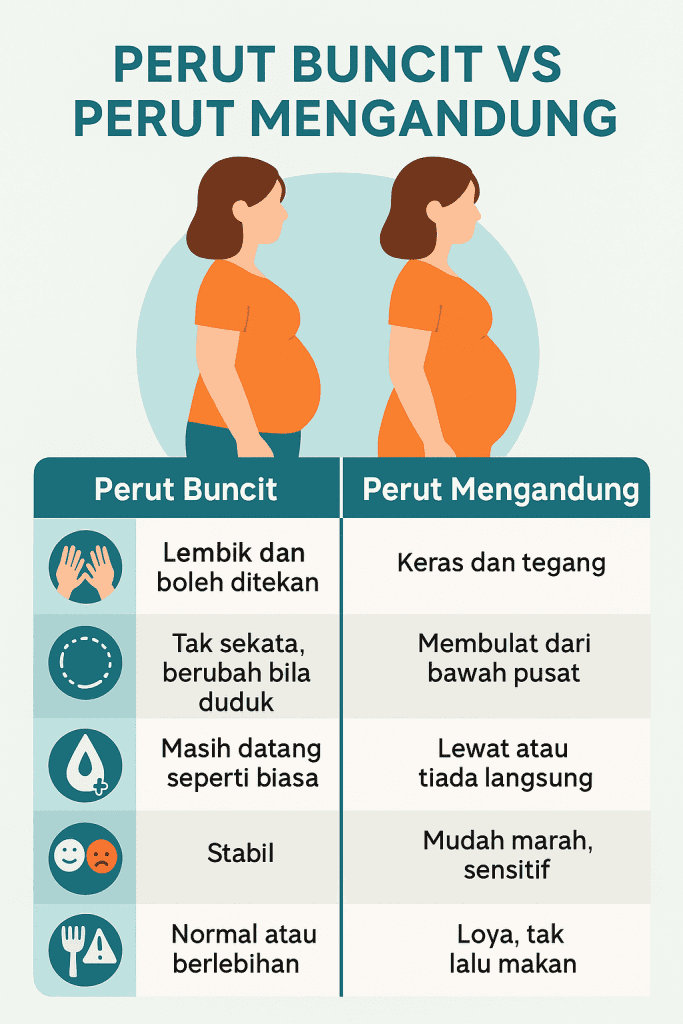 beza perut buncit dan mengandung