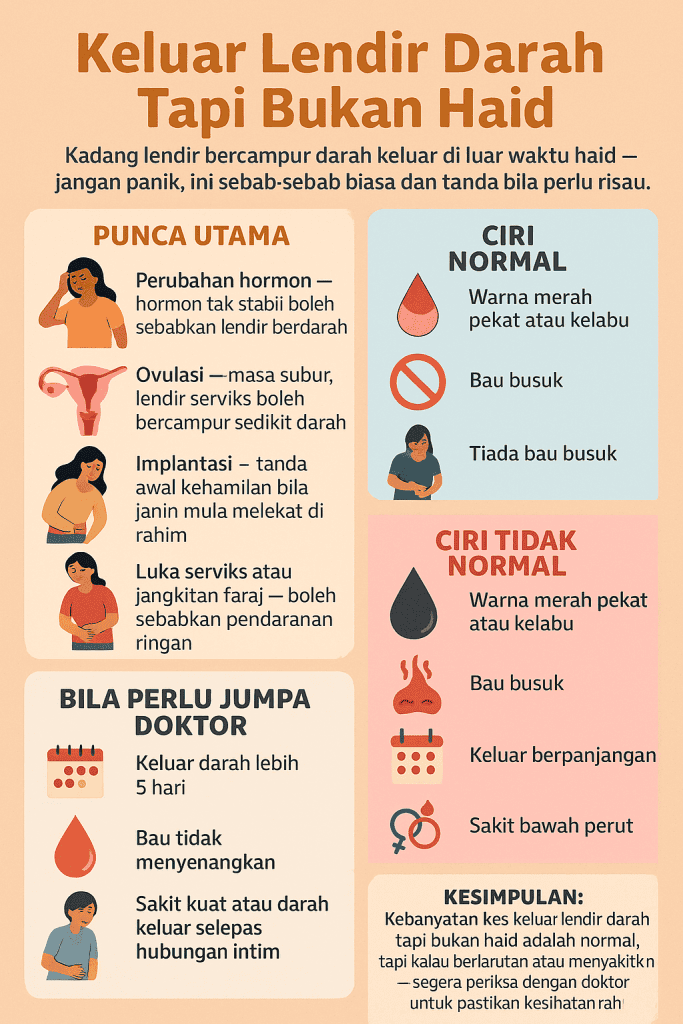 keluar lendir darah tapi bukan haid