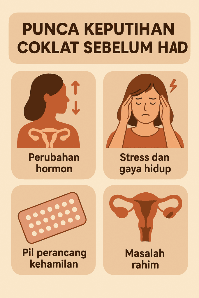 keputihan coklat sebelum haid