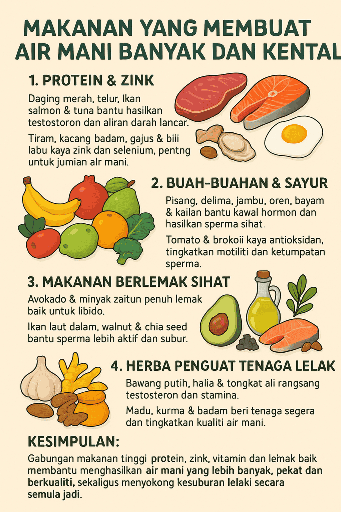 makanan yang membuat air mani banyak dan kental