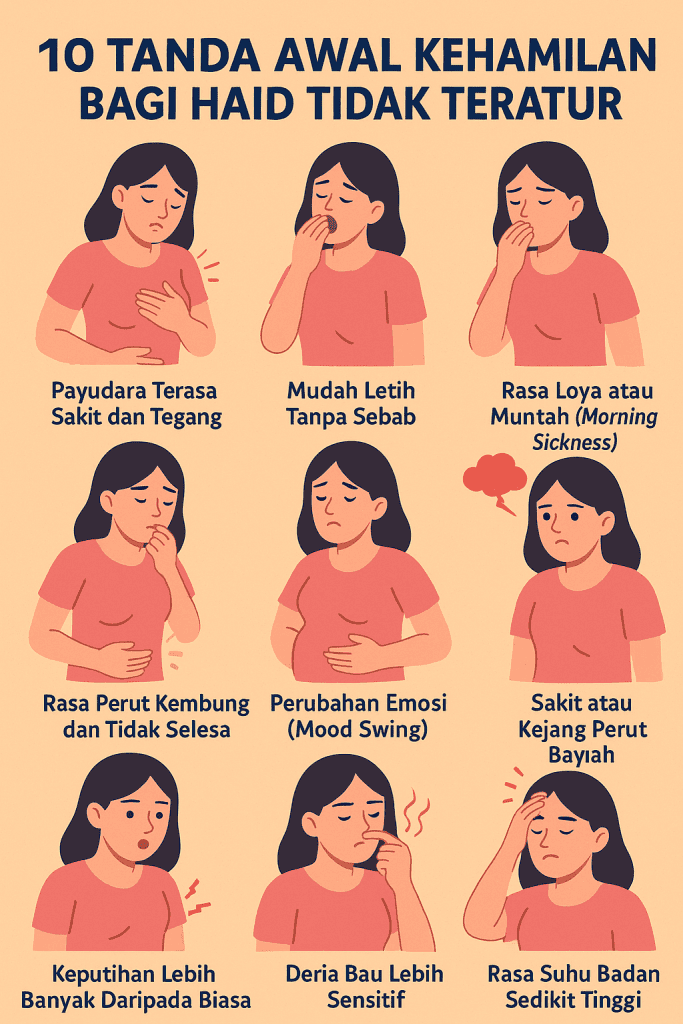 tanda awal kehamilan bagi haid tidak teratur